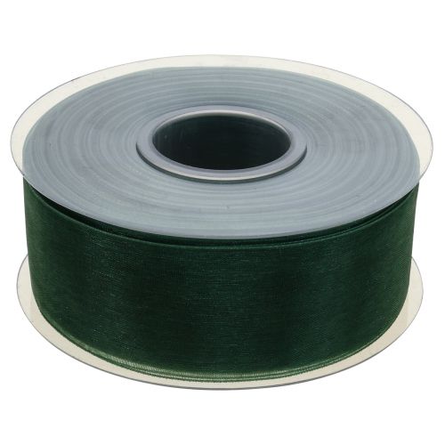 Itens Fita de organza fita de presente verde borda tecida verde abeto 40mm 50m