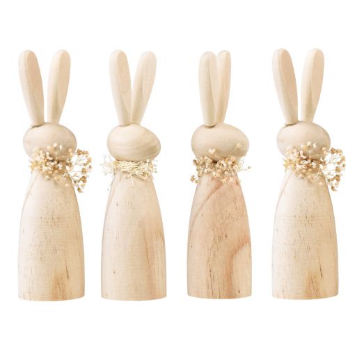 Floristik24 Coelhinhos decorativos de madeira, decoração natural seca 18×4×5cm 4 unidades