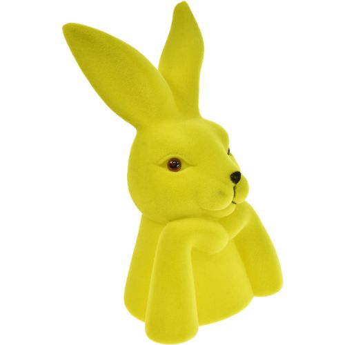 Floristik24 Coelhinho Pensativo Busto de Coelhinho da Páscoa Amarelo Verde 16,5×13×27cm