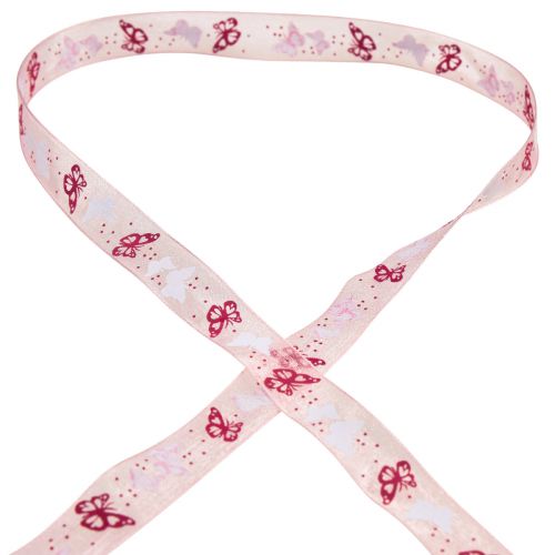 Itens Fita de organza fita borboleta rosa 15mm 20m