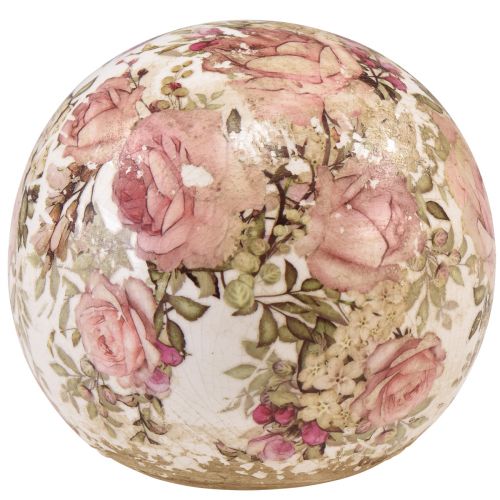 Itens Bola de cerâmica com motivo rosa faiança decorativa de cerâmica 12cm