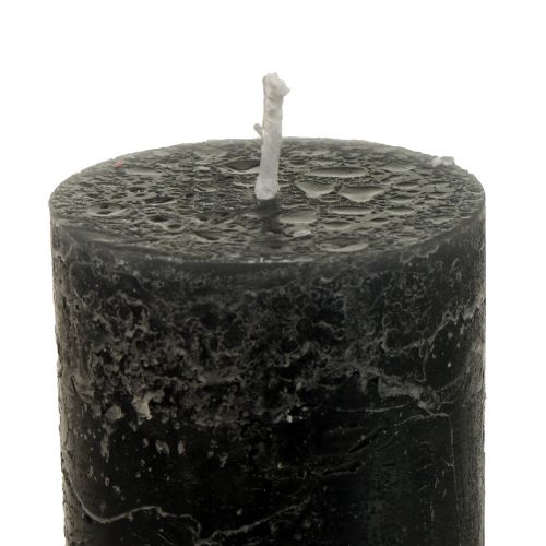 Itens Velas grandes, velas em bastão, cor sólida antracite, 50x300mm, 4 peças