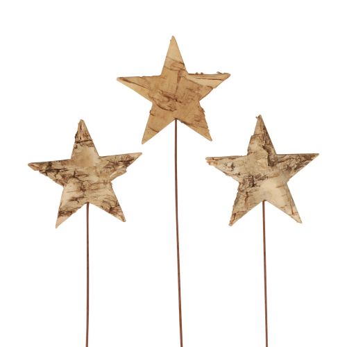 Floristik24 Estrelas decorativas para colar estrelas de decoração de casca de árvore Advento 22cm 24 un