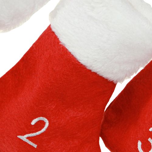 Itens Calendário do Advento para encher botas de feltro vermelho branco 155cm