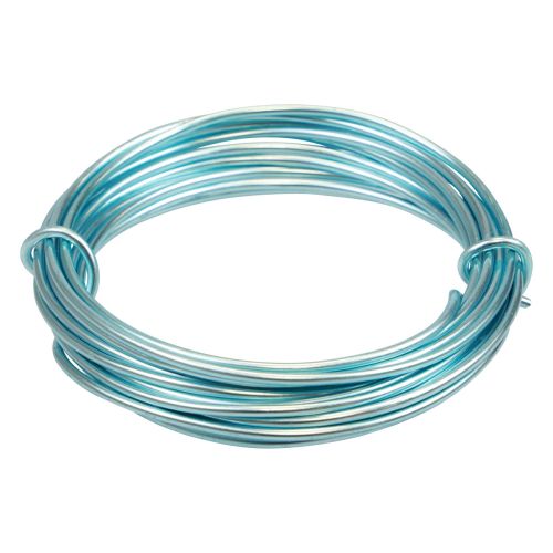 Fio de alumínio 2mm fio de alumínio fio de joalheria azul claro 3m