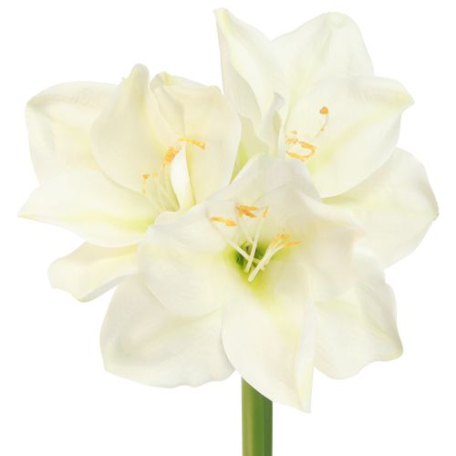 Flores de Natal Amaryllis artificiais L55cm brancas 2 unidades