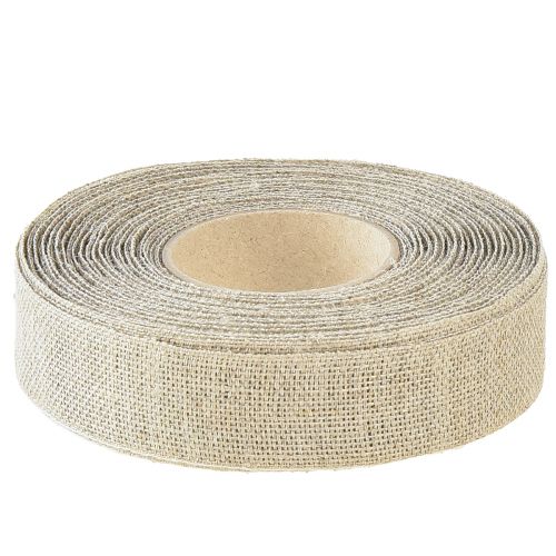 Itens Fita decorativa fita de linho bege natural 25mm 20m