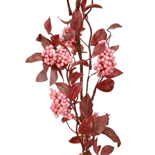 Floristik24 Cabide decorativo de guirlanda de folhas decoração de outono em rosa 125cm