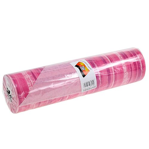 Itens Papel flor 37,5cm listras rosa 100m