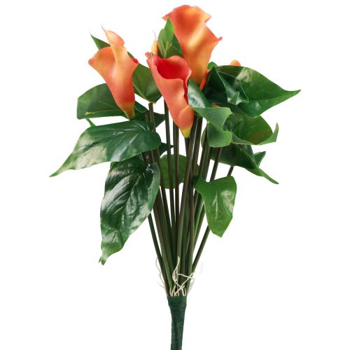 Floristik24 Calla Lily Damasco Calla Flores Artificiais Laranja Exótica 44cm