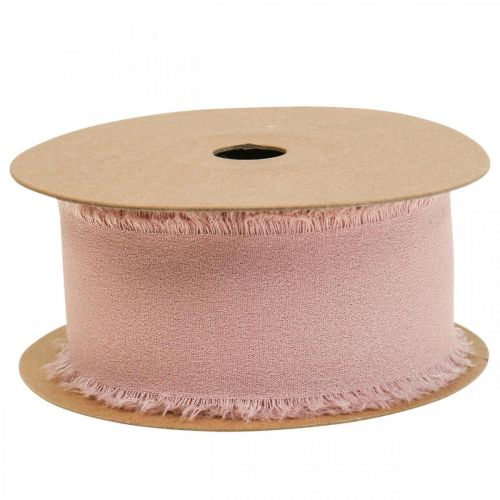 Itens Fita de chiffon fita de tecido rosa com franjas 40mm 15m