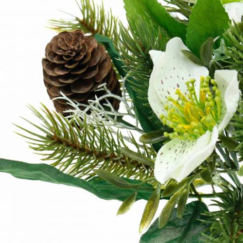 Itens Buquê de rosas artificiais de Natal com abeto e cones Alt.26cm