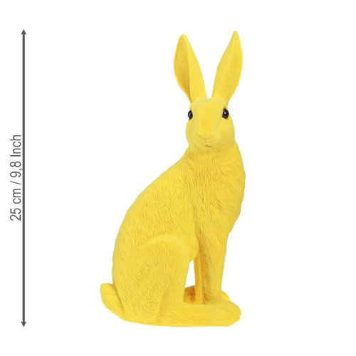 Itens Coelhinho decorativo sentado Coelhinho da Páscoa flocado amarelo 12×9×25cm