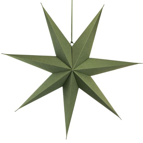 Floristik24 Candeeiro decorativo estrela de papel para pendurar juta verde 75x20cm