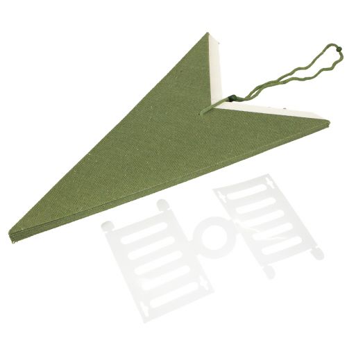 Itens Candeeiro decorativo estrela de papel para pendurar juta verde 75x20cm