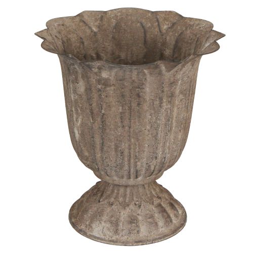 Itens Troféu decorativo vaso antigo cinza marrom Ø15cm Alt.16cm