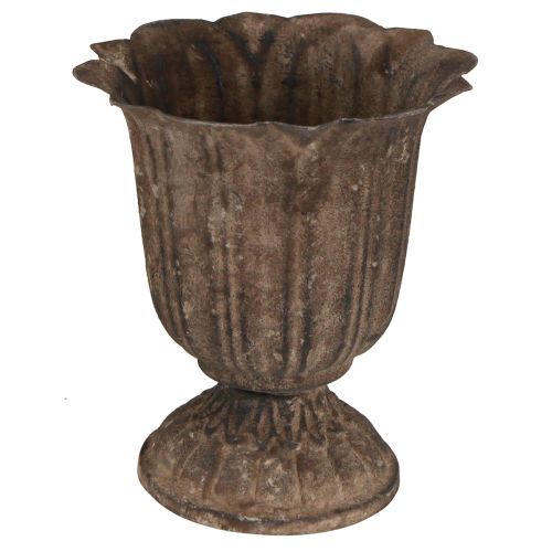 Floristik24 Troféu decorativo mini vaso antigo cinza marrom Ø12cm Alt.13cm