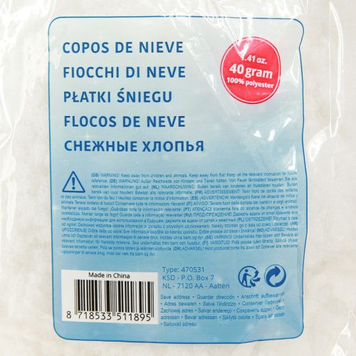 Itens Flocos de neve decorativos, neve artificial, fofos, 40g × 6 peças