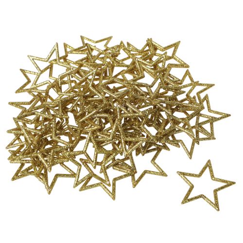 Itens Decoração de mesa estrela decorativa glitter dourado Natal 4,5cm 120 un