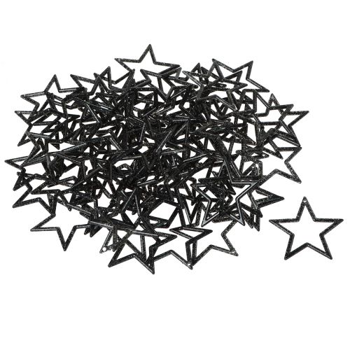 Itens Estrela decorativa preta glitter decoração de mesa natal 4,5cm 120 un