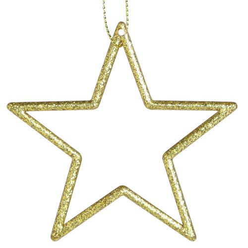 Itens Estrelas decorativas decorações para árvores de Natal glitter dourado 7,5 cm 40 unidades