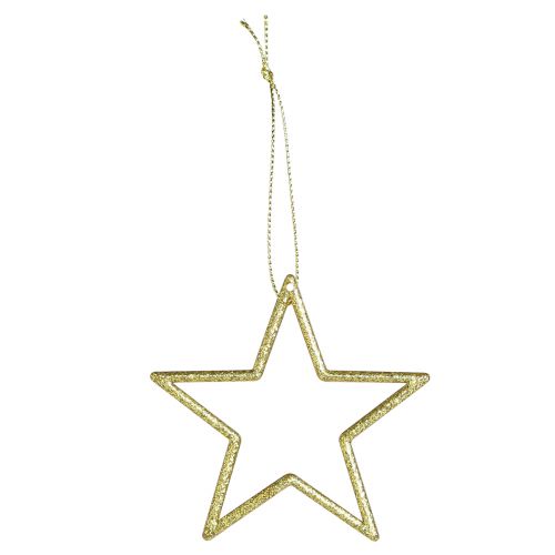 Itens Estrelas decorativas decorações para árvores de Natal glitter dourado 7,5 cm 40 unidades