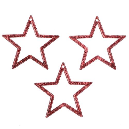 Floristik24 Estrelas decorativas glitter vermelho pequenas estrelas de Natal 4,5 cm 120 un