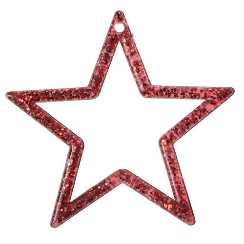 Itens Estrelas decorativas glitter vermelho pequenas estrelas de Natal 4,5 cm 120 un