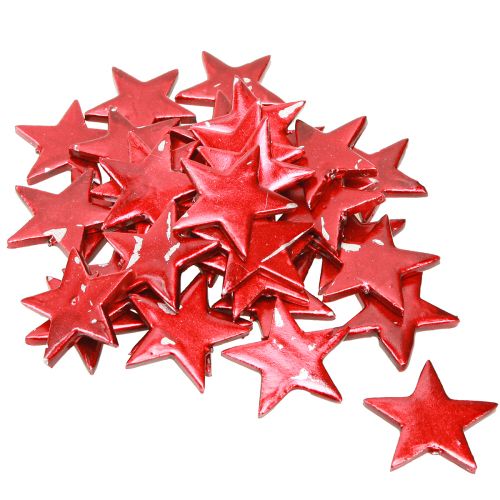 Itens Estrelas decorativas decoração dispersa metálica vermelha – 2ª escolha – Ø5cm 36 unid.