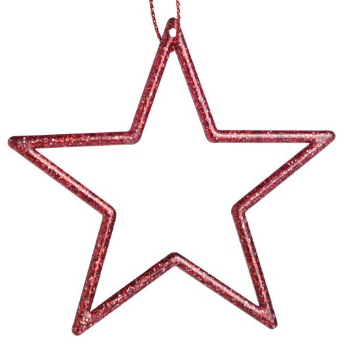 Itens Estrelas decorativas poinsétias para pendurar vermelhas 7,5cm 40 un