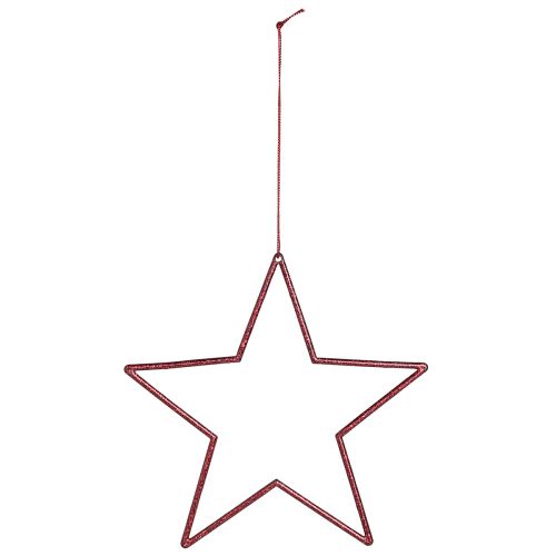 Itens Estrelas decorativas com estrelas vermelhas brilhantes para pendurar 18 cm 8 un