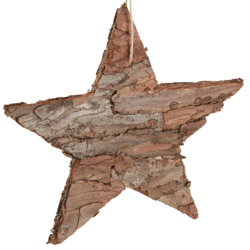 Floristik24 Estrelas decorativas para pendurar estrelas de pinheiro naturais 15cm 4 un