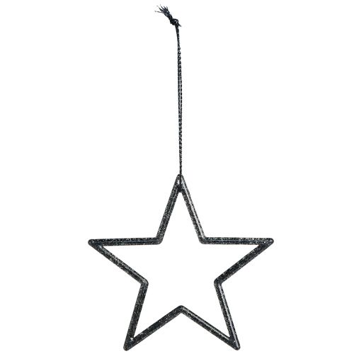 Itens Estrelas decorativas para pendurar glitter preto Ø7,5cm 40 un