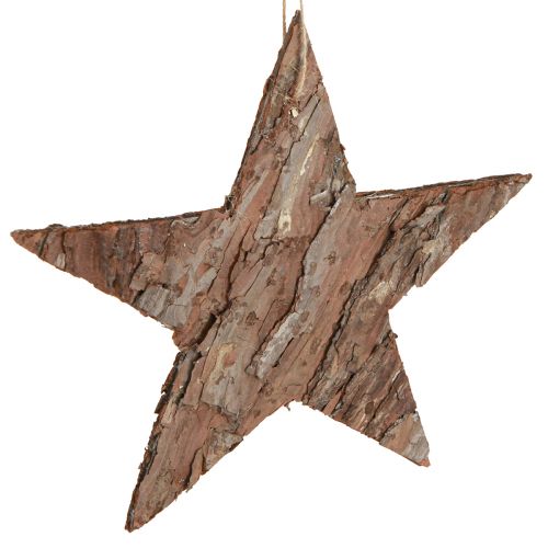 Floristik24 Estrelas decorativas para pendurar em casca de pinheiro Estrelas de pinheiro 20cm 3 un