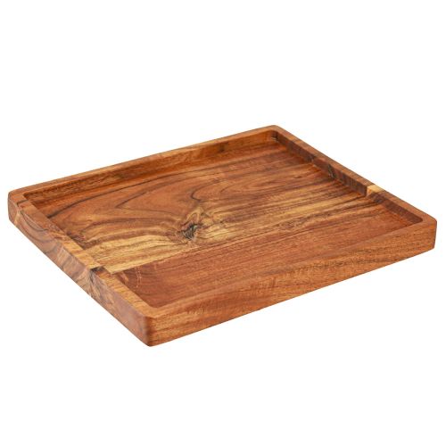 Floristik24 Bandeja decorativa bandeja de servir madeira acácia oleada 30x25cm