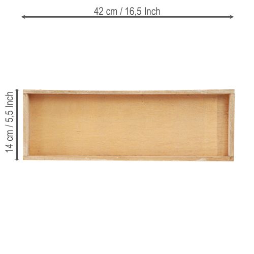 Itens Bandeja decorativa bandeja de madeira oblonga natural 42 × 14 × 3 cm 3 unidades