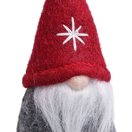 Itens Decorações decorativas para árvores de Natal de gnomos em feltro vermelho cinza 5 × 9 cm 6 unidades