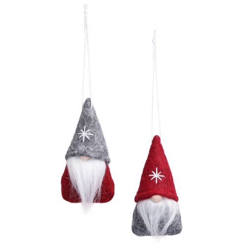 Itens Decorações decorativas para árvores de Natal de gnomos em feltro vermelho cinza 5 × 9 cm 6 unidades