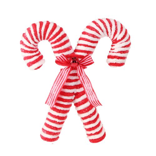 Itens Bastões de doces decorativos para pendurar decorações de árvores de Natal vermelhas e brancas 28 cm