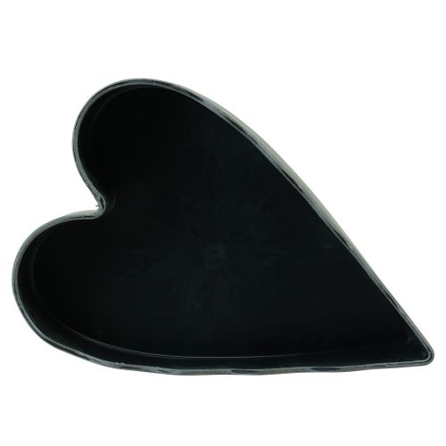 Itens Tigela de coração decorativa de plástico antracite 21×14,5×5,5cm