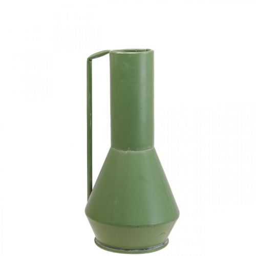Itens Vaso decorativo jarro decorativo de metal alça verde 14cm Alt 28,5cm