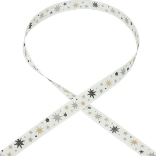 Itens Fita de presente de Natal com padrão de estrela branca 15mm 20m