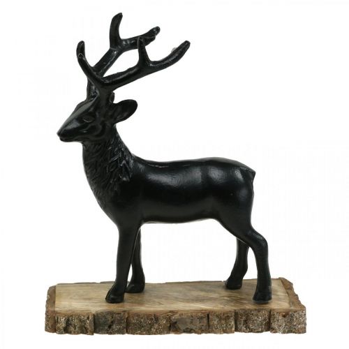 Itens Deco Deer Deco Renas Metal Madeira Preto A 25cm