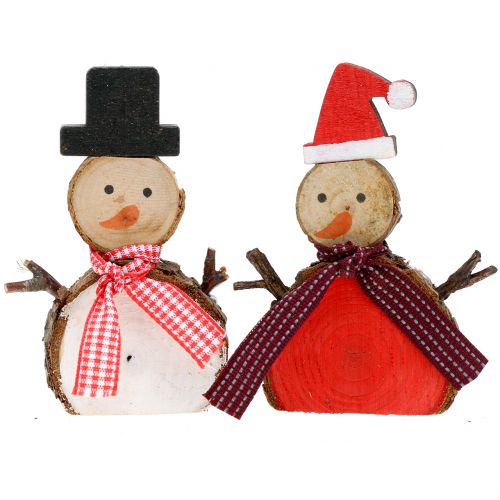 Floristik24 Figura Deco boneco de neve de madeira 10cm 9 pcs