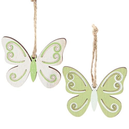 Cabide decorativo borboleta decoração madeira verde natural 5×6cm 12 un