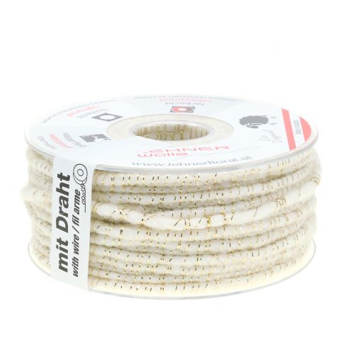 Itens Wick thread glamour branco / ouro com arame 33m