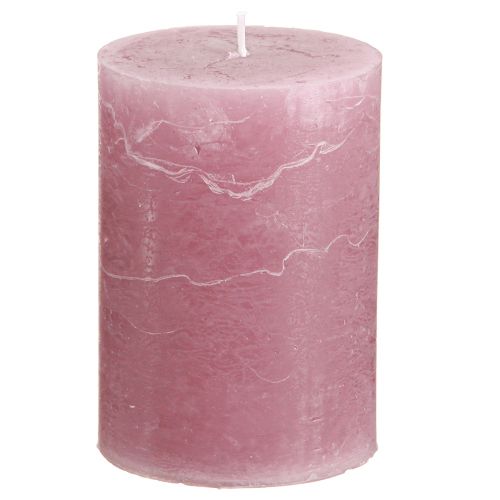 Floristik24 Velas pilares cor sólida rosa velho 70x100mm 4 un