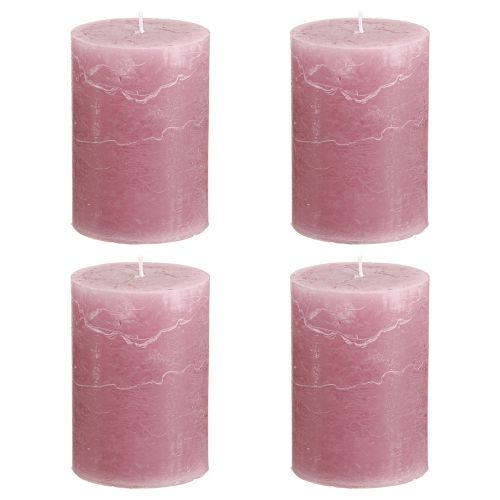 Itens Velas pilares cor sólida rosa velho 70x100mm 4 un