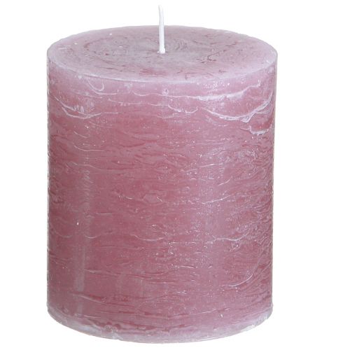 Floristik24 Velas sólidas velas pilar rosa velhas 70×80mm 4 un