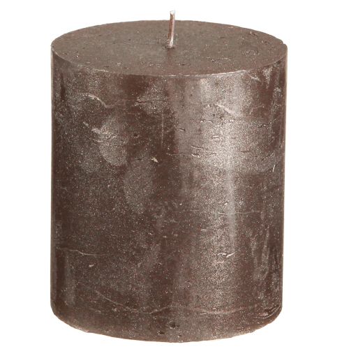 Velas sólidas castanho cobre metálico 70×80mm 4 un